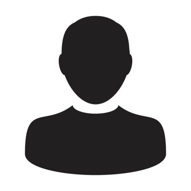 Erkek ikon vektörü kullanıcı profili avatar sembolü düz renk glyph pictogram işaret illüstrasyonu