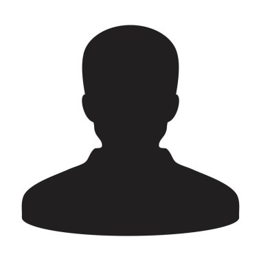 Müşteri ikonu vektörü erkek kullanıcı profili avatar sembolü düz renk glifli resimli resim çizimi