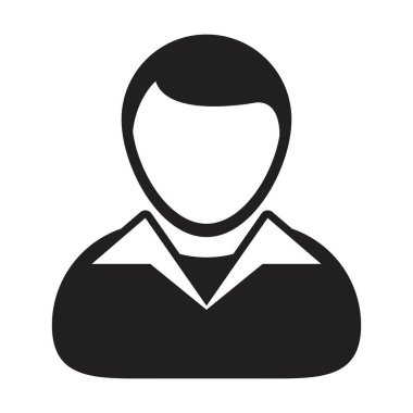 Erkek simgesi vektörü kullanıcı profili avatar sembolü düz renk glyph pictogram işaret illüstrasyonunda