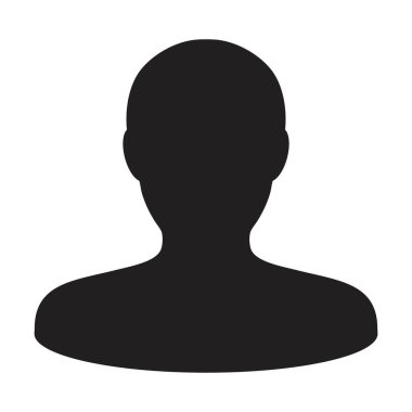 Avatar ikon vektörü erkek kullanıcı profil sembolü düz renk kabartma resim çizimi ile iş için