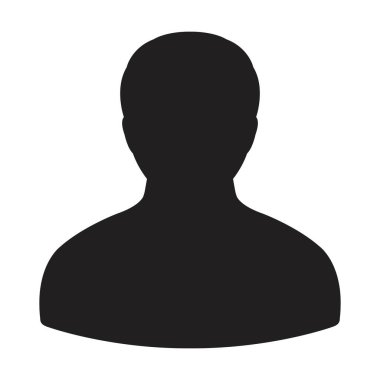 Kişi ikonu vektörü erkek kullanıcı profili avatar simgesi düz renk glifli pictogram işaret illüstrasyonu