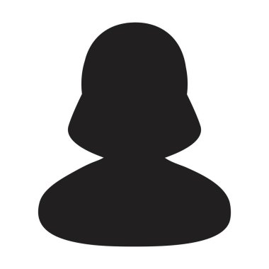 İdari simge vektörü kadın kullanıcı profili avatar sembolü düz renk glyph pictogram işaret illüstrasyonu