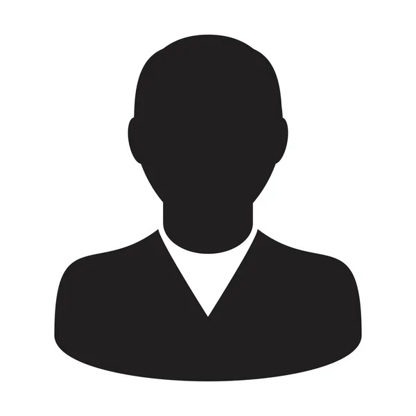 Człowiek Ikona Wektor Użytkownik Profil Awatar Symbol Dla Biznesu Płaskim — Wektor stockowy