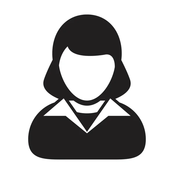 Girl Icon Vector User Person Profile Avatar Symbol Business Flat — Stock Vector
