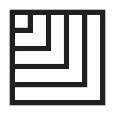 Bir kabartma vektör illüstrasyonunda soyut kare geometrik şekil, poster, duvar sanatı ve baskı koleksiyonları için modern ve çağdaş tasarım sanat unsuru