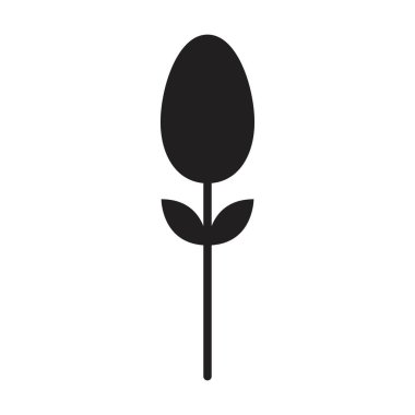 Doğa, ekoloji ve çevre için düz renk sembolü olan çiçek ikonu vektör sembolü