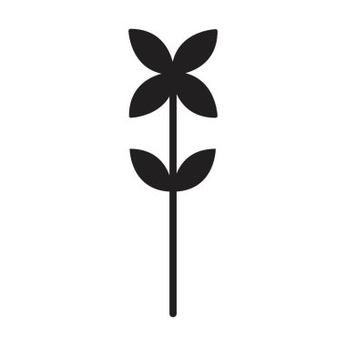 Doğa, ekoloji ve çevre için düz renk kabartması için çiçek sembolü vektörü