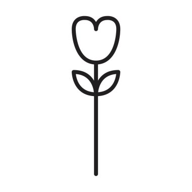 Doğa, ekoloji ve çevre için düz renk sembolü olan çiçek ikonu vektör sembolü