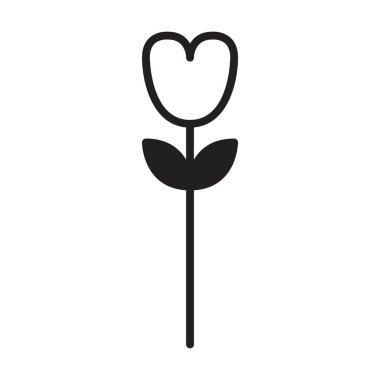 Doğa, ekoloji ve çevre için düz renk sembolü olan bitki ikonu vektör sembolü