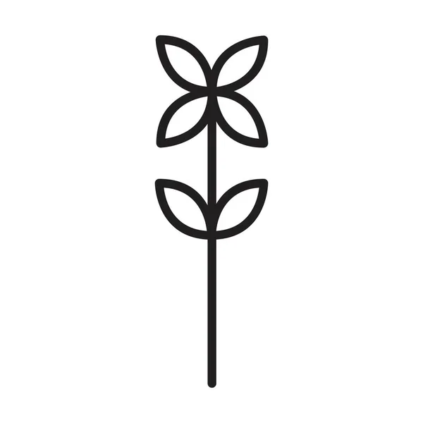 Virág Illusztráció Ikon Szimbólum Szimbólum Természet Ökológia Környezet Egy Lapos — Stock Vector