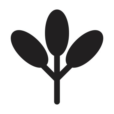 Doğa, ekoloji ve çevre için düz renk sembolü olan ağaç ikonu vektör sembolü