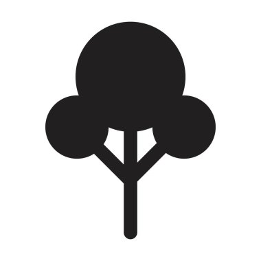 Doğa, ekoloji ve çevre için düz renk sembolü olan ağaç ikonu vektör sembolü