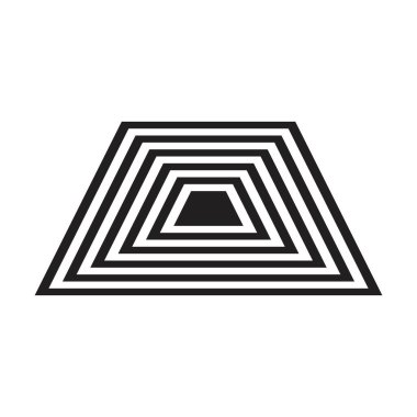 Soyut trapezyum çizgileri, logo, web, baskı için vektör geometrik şekli ve bir kabartma resimde modern ve çağdaş duvar sanat arka planı