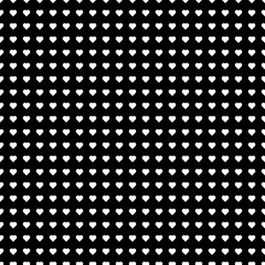 Dijital ve yazdırma materyalleri için kalp şeklindeki vektör dikişsiz karalama siyah ve beyaz soyut arkaplan çizimi.