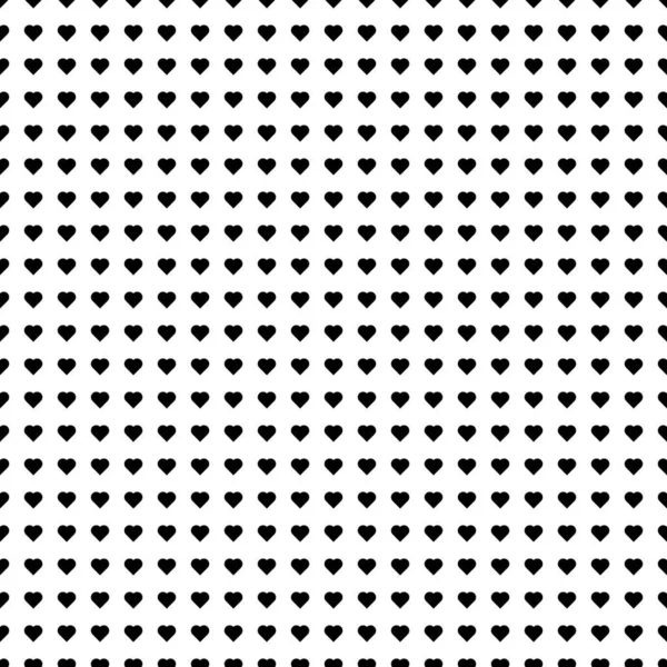 Forma Corazón Vector Patrón Sin Costura Garabato Blanco Negro Fondo — Vector de stock