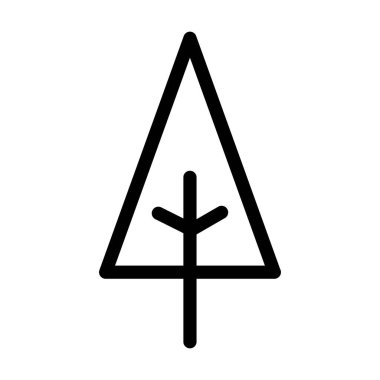 Doğa, ekoloji ve çevre için düz renkli bir resimde ağaç ikonu vektör sembolü