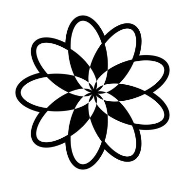 Doğa, ekoloji ve çevre için düz renk sembolü olan çiçek ikonu vektör sembolü