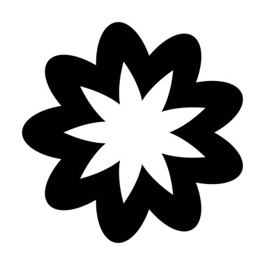 Doğa, ekoloji ve çevre için düz renk sembolü olan çiçek ikonu vektör sembolü