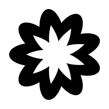 Doğa, ekoloji ve çevre için düz renk kabartması için çiçek sembolü vektörü