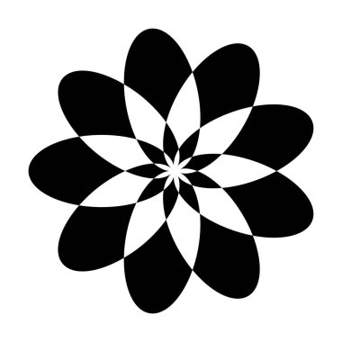 Doğa, ekoloji ve çevre için düz renk kabartması için çiçek sembolü vektörü