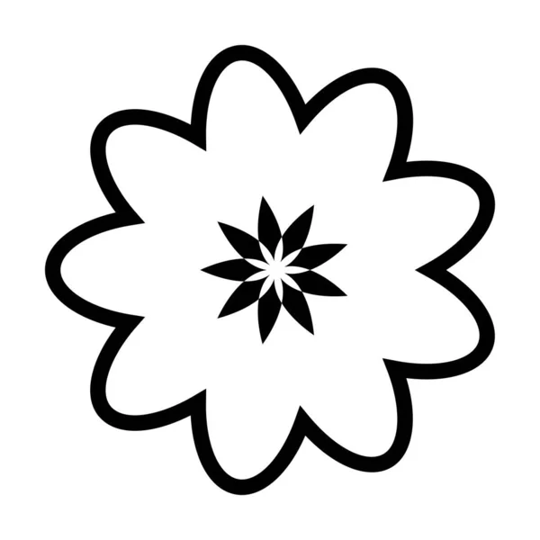 Symbole Glyphe Vectoriel Icône Fleur Pour Nature Écologie Environnement Dans — Image vectorielle