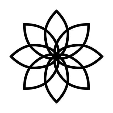 Doğa, ekoloji ve çevre için düz renk sembolü olan çiçek ikonu vektör sembolü