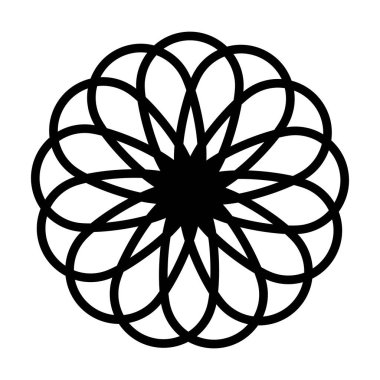 Doğa, ekoloji ve çevre için düz renk sembolü olan çiçek ikonu vektör sembolü