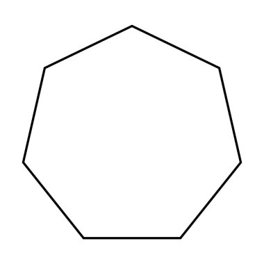 Heptagon şekli vektör ana hatları çizim çizgisi çizimi bir piktogram resimde ui ögesi için