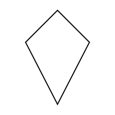 Uçurtma şekli vektör simgesi çizimi çizimi resim çiziminde yaratıcı grafik tasarım ui ögesi için