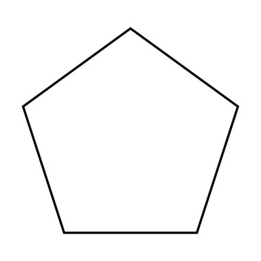 Yaratıcı grafik tasarımı için bir resimli resimdeki ui ögesi için Pentagon şekilli vektör simgesi ana hatları vuruşu