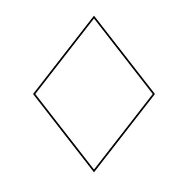 Rhombus şekil sembolü vektör anahat vuruşu yaratıcı grafik tasarım ui ögesi için pictogram illüstrasyonunda