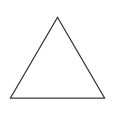 Yaratıcı grafik tasarımı için üçgen şekil ikonu vektör ana hatları bir piktogram illüstrasyonunda ui ögesi