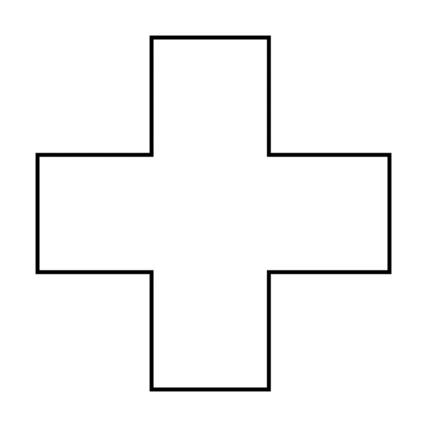 Kreuzform Symbol Vektor Symbol Umriss Strich Für Kreatives Grafik Design — Stockvektor