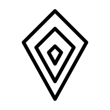 Soyut geometrik uçurtma şekli, vektör modern ve çağdaş tasarım ağ ve yazdırma için bir kabartma çizimi.