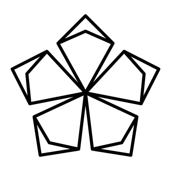 Abstract Geometric Kite Flower Shape Vector Modern Contemporary Design Glyph — 스톡 벡터