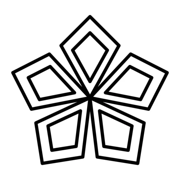 Abstract Geometric Kite Flower Shape Vector Modern Contemporary Design Glyph — Stock Vector