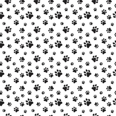 Köpek ve Kedi pençesi desensiz vektör, dijital ve yazılı materyaller için soyut hayvan ayak izi arkaplanı, doku ve duvar kağıdı çizimi.