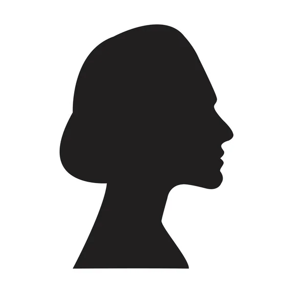 Woman Silhouette Female Face Vector Icon Black Color Glyph Pictogram — Stock Vector