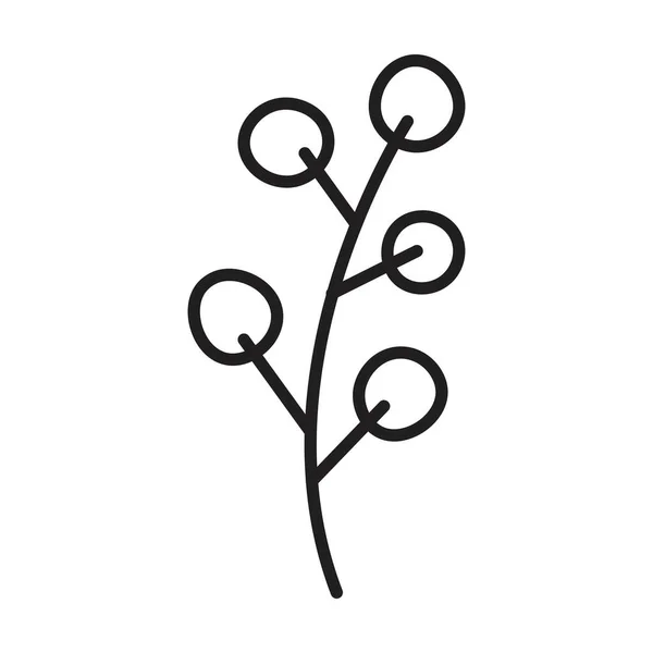 Hand Drawn Flower Floral Plant Botanical Leaves Art Element Glyph — Vetor de Stock