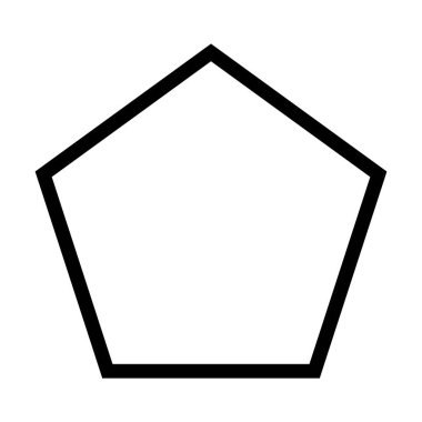 Pentagon sembolü, grafik tasarımı için resim çizimi için vektör ana hatları vuruşu.