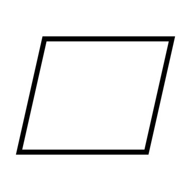 Paralelkenarlı sembol vektör ana hatları çizim çizgisi çizimi bir resimdeki ui ögesi için