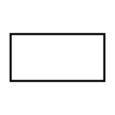 Piktogram çiziminde yaratıcı grafik tasarımı için dikdörtgen şekil vektör ana hatları çizim sembolü ui ögesi