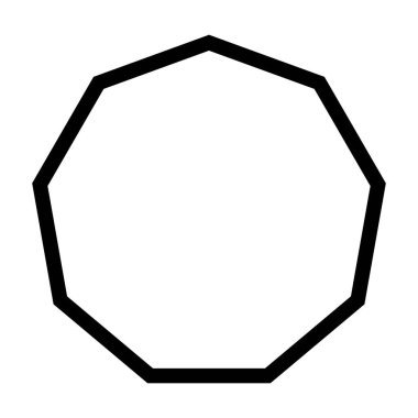 Pictogram çiziminde yaratıcı grafik tasarımı için non-agon sembolü vektör ana hatları vuruşu