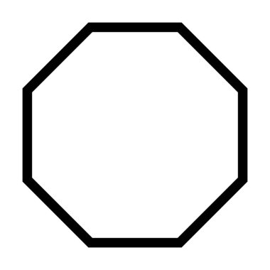 Bir pictogram illüstrasyonunda yaratıcı grafik tasarımı için sekizgen sembolü vektör ana hatları vuruşu