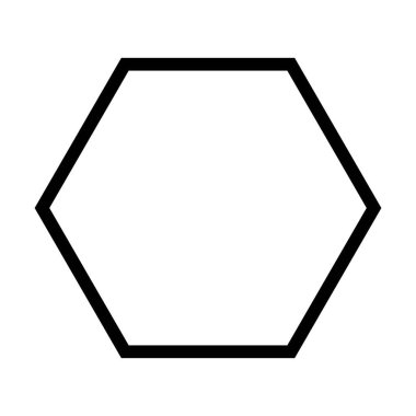 Yaratıcı grafik tasarımı için altıgen sembolü vektör ana hatları vuruşu bir piktogram resimde ui ögesi