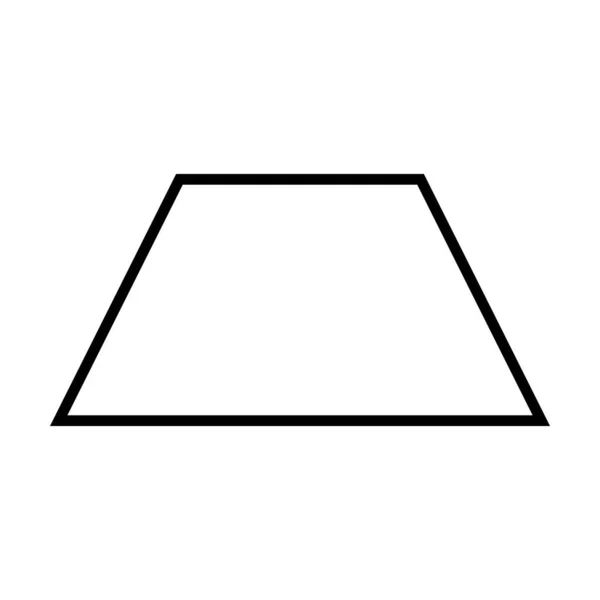 Trapezoid Eller Trapezium Symbol Form Vektor Ikon Kontur Stroke För — Stock vektor