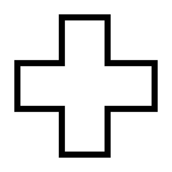 Cross Symbol Shape Vector Icon Outline Stroke Creative Graphic Design — Stockvektor