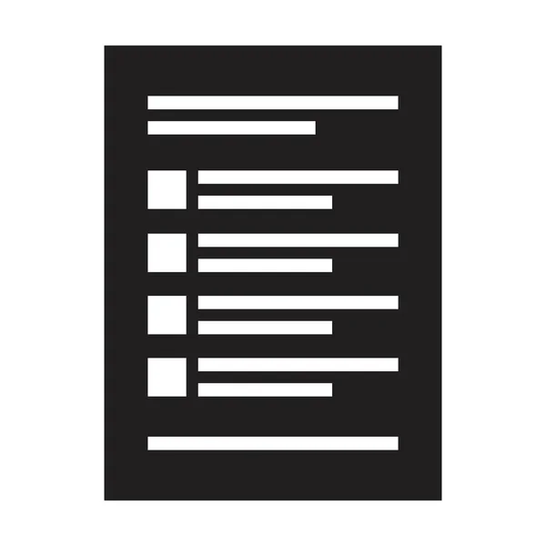 List Icon Vector Business File Data Document Report Glyph Illustration — Stockvector