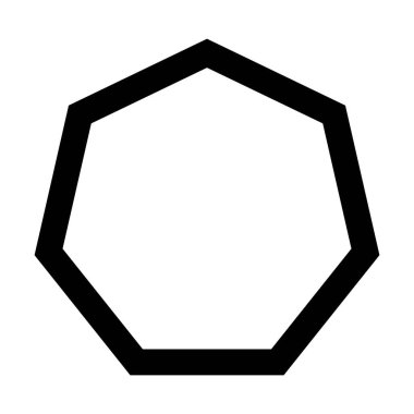 Heptagon şekli vektör ana hatları çizim çizgisi çizimi bir piktogram resimde ui ögesi için