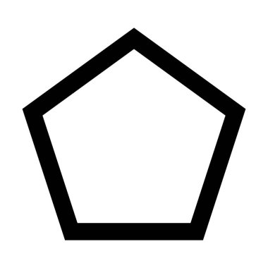Yaratıcı grafik tasarımı için bir resimli resimdeki ui ögesi için Pentagon şekilli vektör simgesi ana hatları vuruşu